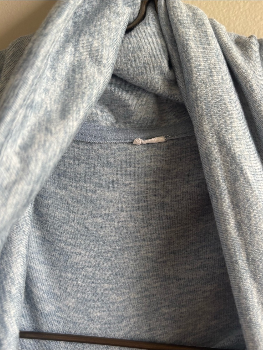 Apana Athletic/Yoga Heather Blue Cowl Neck Pullover - Picture 3 of 4